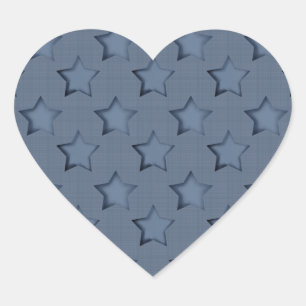 Denim, denim, blue heart sticker