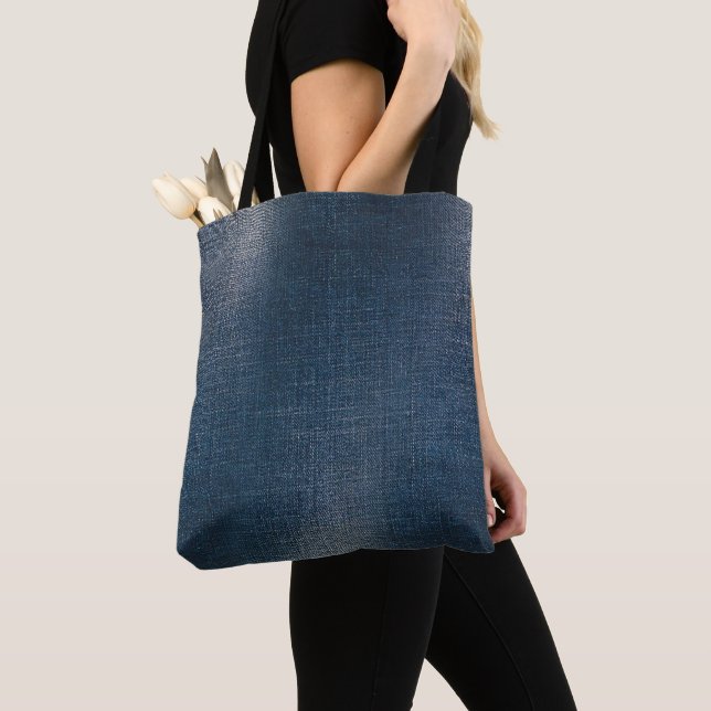 Denim designed tote bag (Close Up)