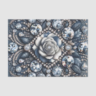 Denim & Diamond Glam Bling Rose Jewels Tissue Paper