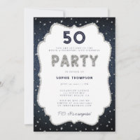 Denim Diamonds Bling Frame 50th Birthday Party