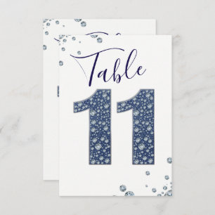 Denim & Diamonds Bling Sparkle Table Number 11