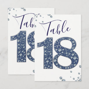 Denim & Diamonds Bling Sparkle Table Number 18