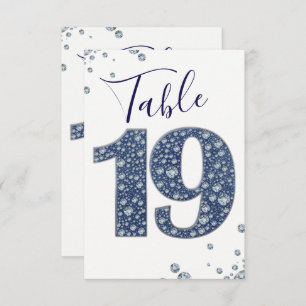 Denim & Diamonds Bling Sparkle Table Number 19