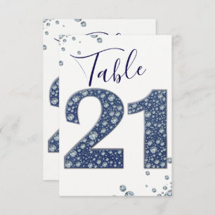 Denim & Diamonds Bling Sparkle Table Number 21