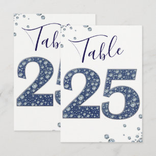 Denim & Diamonds Bling Sparkle Table Number 25