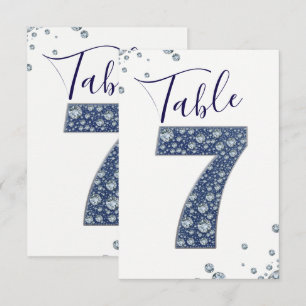 Denim Diamonds Bling Sparkle Table Number 7 SEVEN