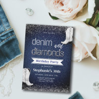 Denim Diamonds Blue White Boots Chic 30th Birthday
