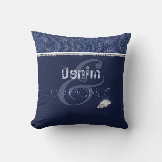 Denim & diamonds   cushion (Front)