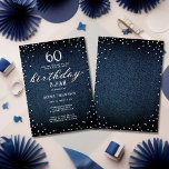 Denim Diamonds Elegant Rustic 60th Birthday Party Invitation<br><div class="desc">A simple,  modern,  elegant and chic birthday party invitation template featuring a blue denim background,  the word BIRTHDAY covered in white diamonds (simulated,  not real diamonds) and in modern calligraphy script,  and rustic typography in white. A chic "denim and diamonds" design for a young woman on her 60th birthday!</div>