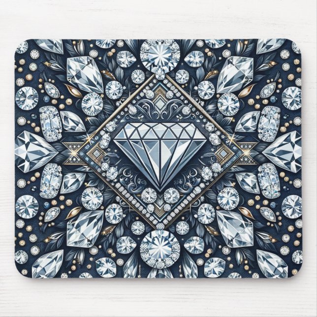Denim & Diamonds Glam Bling  Mouse Pad (Front)