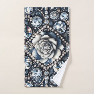 Denim & Diamonds Glam Bling Rose Jewels Bath Towel Set