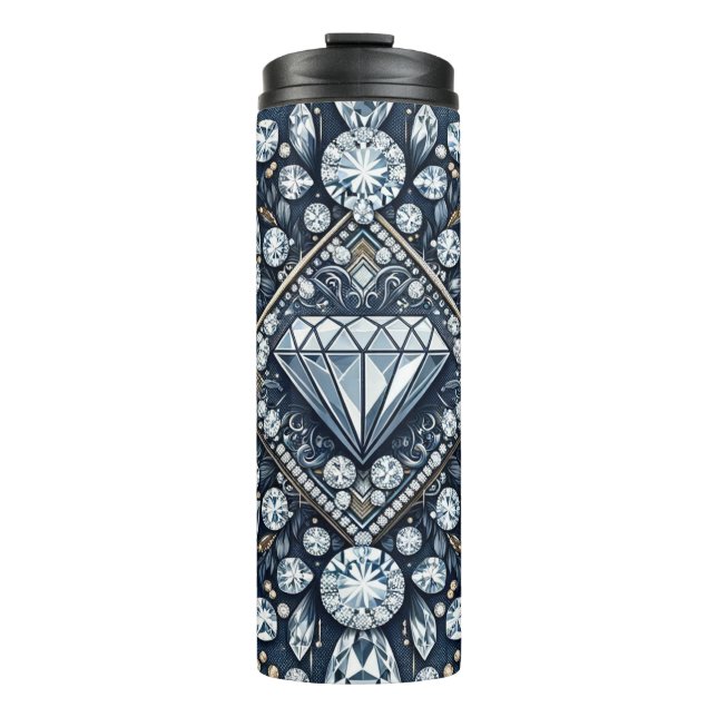 Denim & Diamonds Glam Bling Thermal Tumbler (Front)