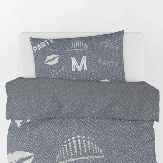 Denim Diamonds Glitter Personalized Teen Girl Gift Pillowcase (Creator Uploaded)