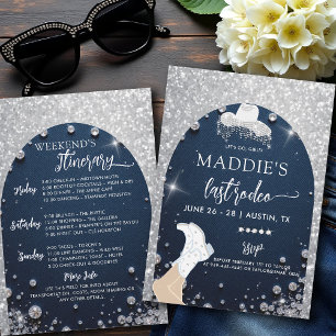 Denim Diamonds Last Rodeo Glam Arch Bachelorette Invitation