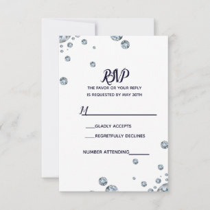 Denim & Diamonds Leather Bling Glam Jean RSVP Card