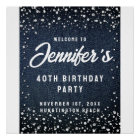 Denim Diamonds Pearls Birthday Party Welcome