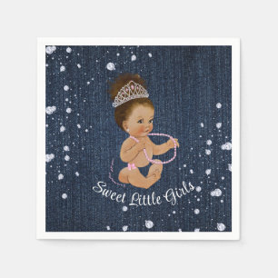 Denim & Diamonds Princess Baby Napkin