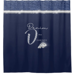 Denim & diamonds shower curtain