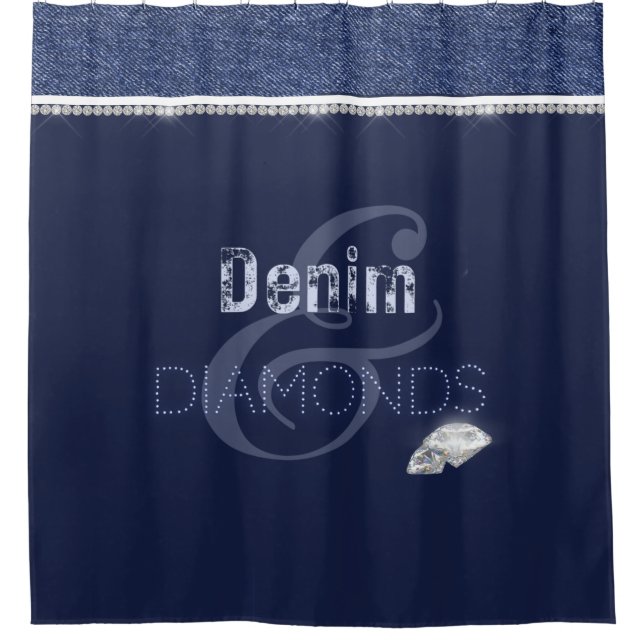 Denim & diamonds  shower curtain (Front)