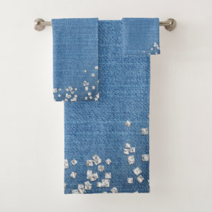 Denim & Diamonds Sparkle Bling Custom Bath Towel Set