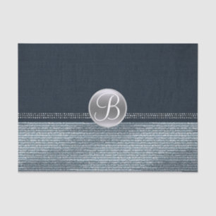 Denim Diamonds Sparkle Glam Monogram Initial Tissue Paper