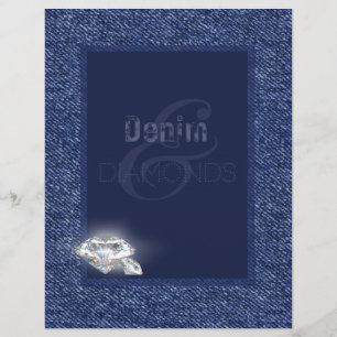 Denim & diamonds stationary paper.