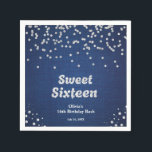 Denim & Diamonds Sweet Sixteen 16th Birthday  Napkin<br><div class="desc">Blue Denim and Diamonds Sweet Sixteen 16th Birthday Party Napkins!</div>
