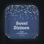 Denim & Diamonds Sweet Sixteen 16th Birthday  Paper Plate<br><div class="desc">Blue Denim and Diamonds Sweet Sixteen 16th Birthday Party Plates!</div>