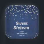 Denim & Diamonds Sweet Sixteen 16th Birthday  Paper Plate<br><div class="desc">Blue Denim and Diamonds Sweet Sixteen 16th Birthday Party Plates!</div>
