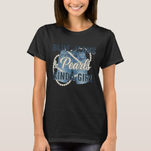 Denim Fabric Blue Jeans Pearls Skinny Jeans for La T-Shirt