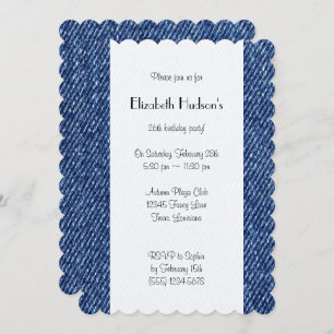 Denim Fabric, Denim Texture, Blue Denim, Birthday Invitation
