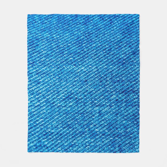 Denim fabric jeans blue jeans fleece blanket (Front)