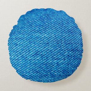 Denim fabric jeans blue jeans round cushion