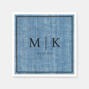 Denim Fabric Light Blue   Wedding Napkins