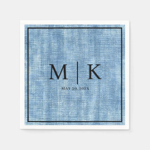 Denim Fabric Light Blue   Wedding Napkins