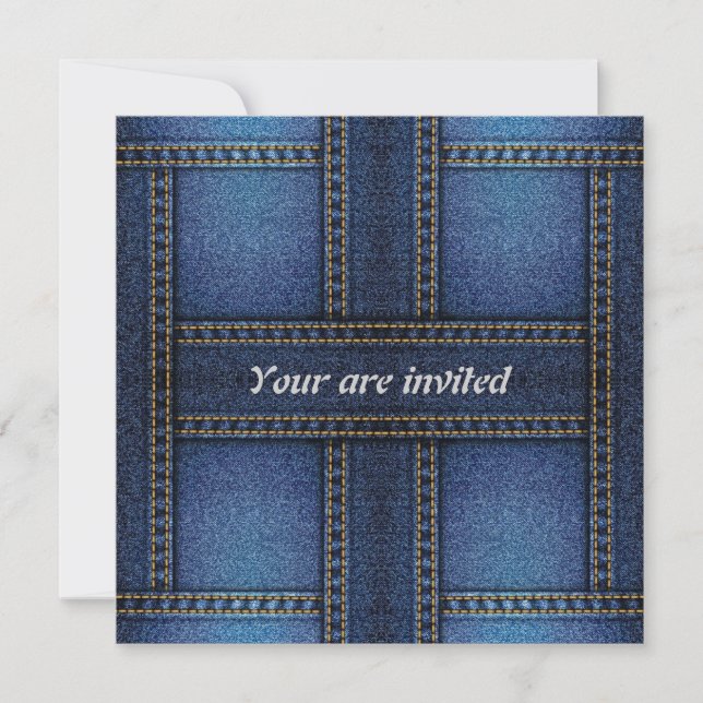 denim invitation template (Front)