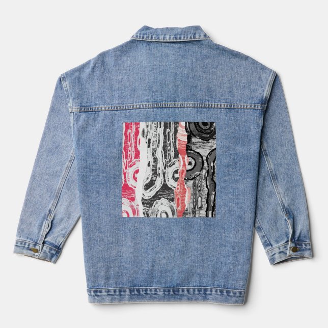 Denim Jacket – Abstract Land (Back)
