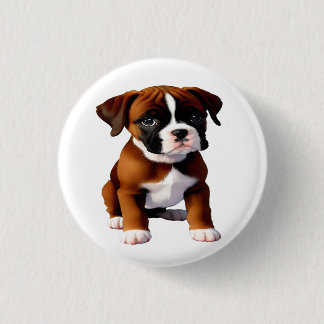 Denim Jacket Boxer Dog 3 Cm Round Badge