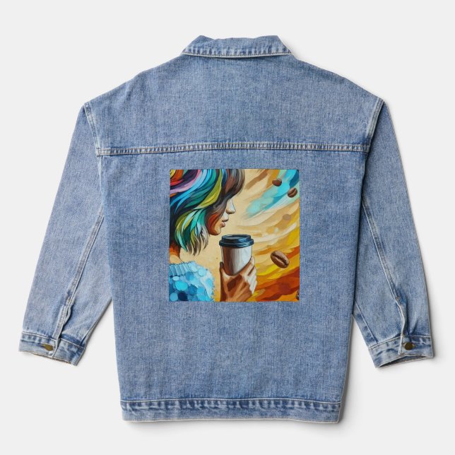 Denim Jacket — Coffee Breeze Art (Back)