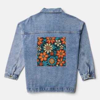 Denim Jacket Floral Folk Style
