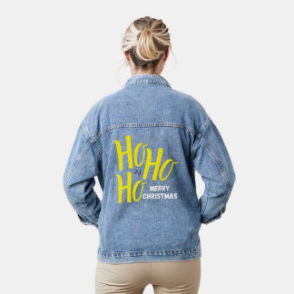 Denim Jacket : Ho Ho Ho Merry Christmas (yellow)