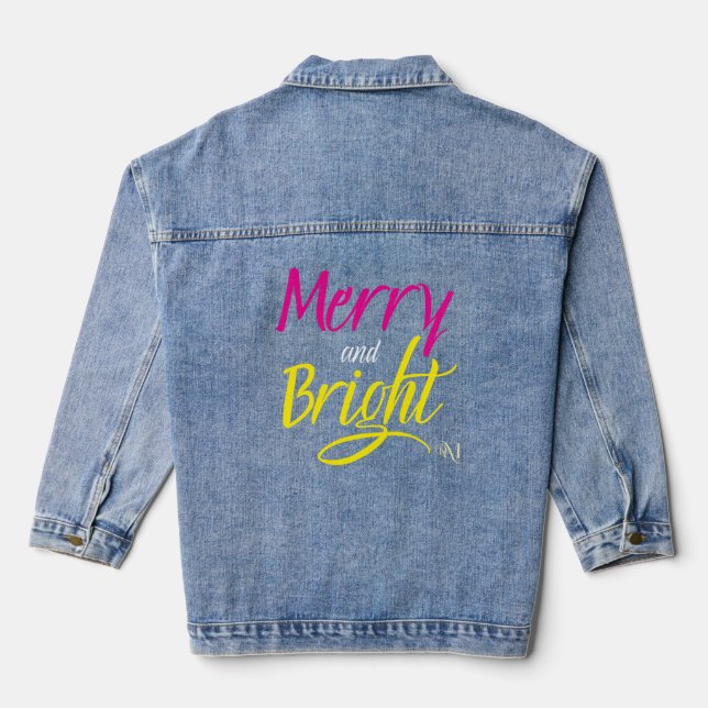 Denim Jacket : Merry and Bright (pink/yellow) (Back)