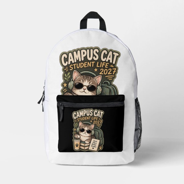 Denim Jacket Printed Backpack (Front)