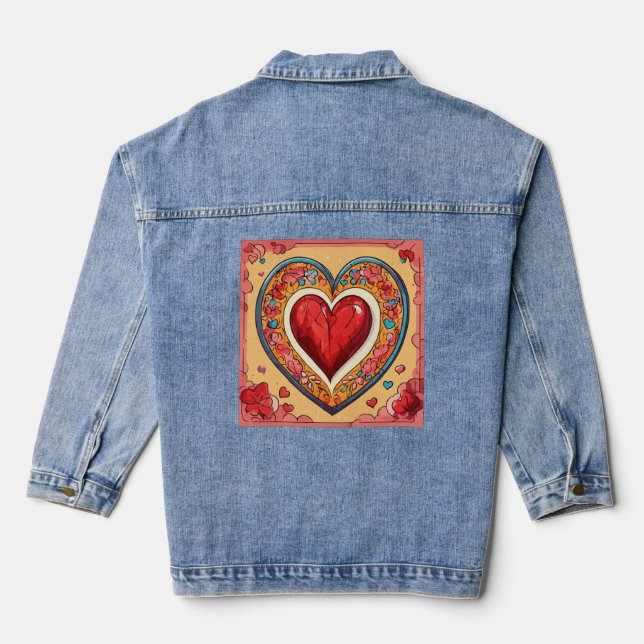 Denim Jacket, Traditional Ink: Art on Fabric Jacket (Back)
