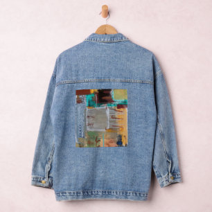 Denim Jacket with Abstract Art