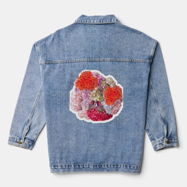 Denim Jacket with Flowers (Back)