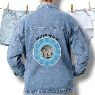 Denim Jean Jacket pregnancy We're having Twins