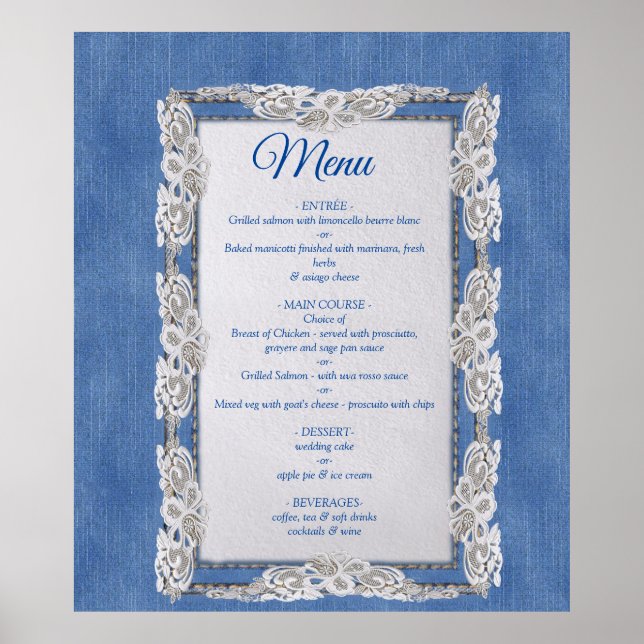 Denim Jean pockets and Lace Poster (Front)