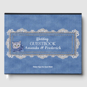 Denim Jean pockets,Kittens and Lace Guest Book