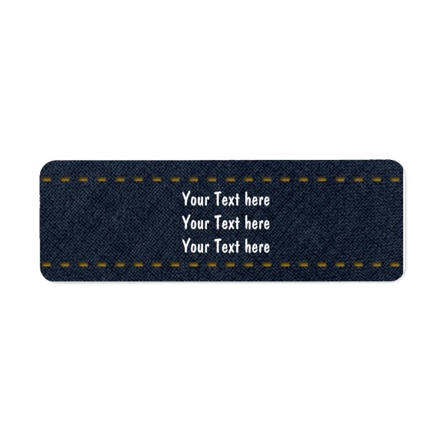 Denim Jean Stitched Card Party Address Labels (Front)